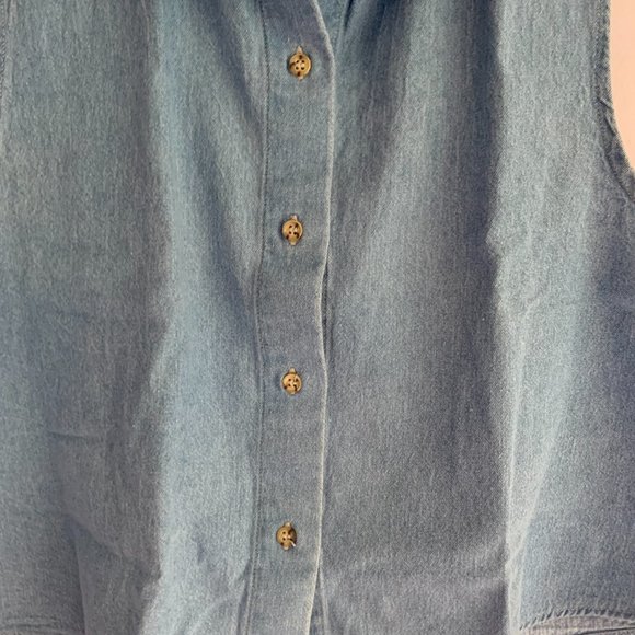 American Apparel Blue Button-Up Sleeveless Collar Tank Top - Size XS/S - Picture 5 of 6